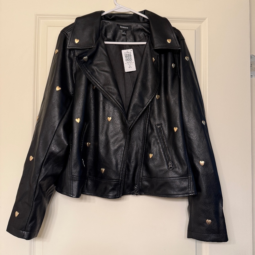 Studded Heart Moto Jacket